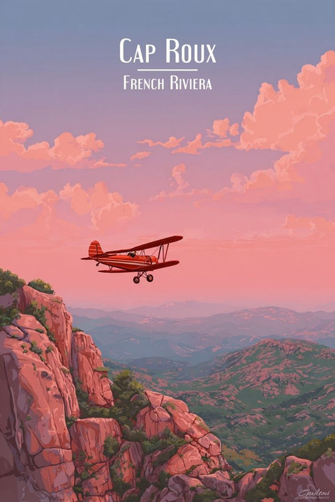 Affiche, Poster, Cap Roux, Avion, Déco Murale, Provençale, Tendance, Décoration, Mural, Style Provençal