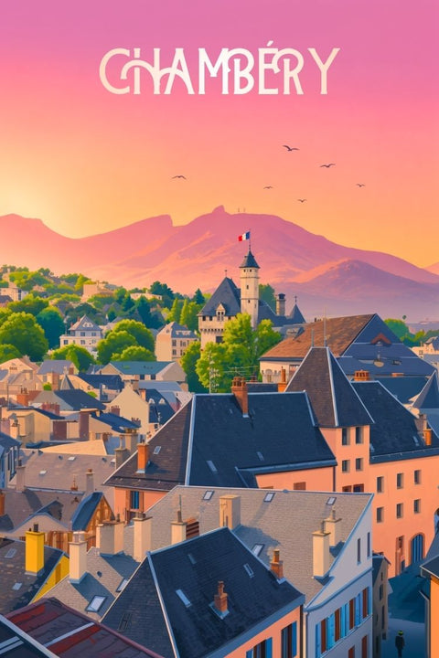 Affiche Chambéry - Coucher de soleil