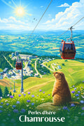 Chamrousse, Poster, Illustré, Déco, Nature, Chalet, Gîte, Montagne, Décoration, Paysage.