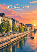 affiche, poster, Charleroi, Wallonie, Belgique, décoration murale, déco, ville, souvenir, idée cadeau