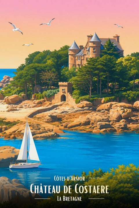 Affiche Costaere Sunset - Déco murale vintage