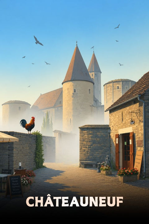 Affiche Chateauneuf Côte d'Or - Campagne Tendance Tableau