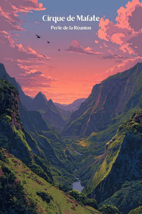 Cirque de Mafate, Perle Réunionnaise, Affiche, Poster, Paysage, Montagne, Nature, Voyage, Décoration, Île de la Réunion