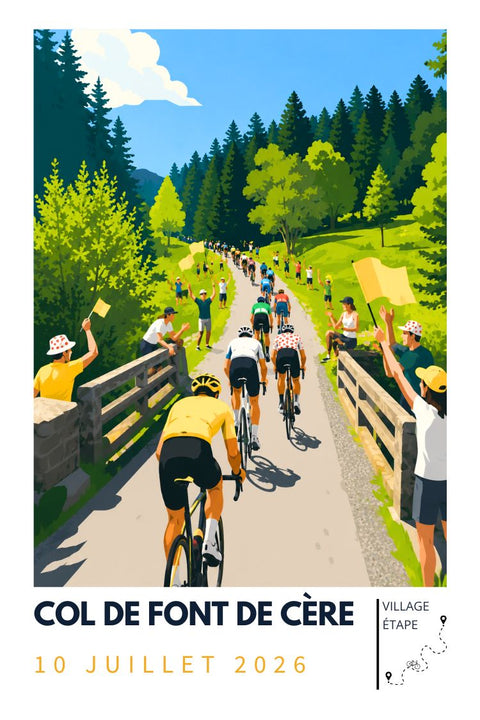 Affiche Col de Font de Cère - Étape cycliste