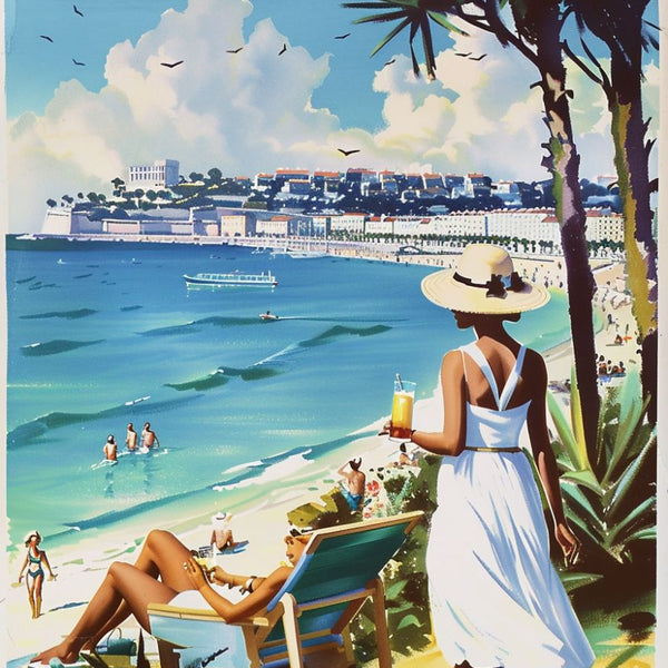 Affiche Poster Côte D'azur vintage retro