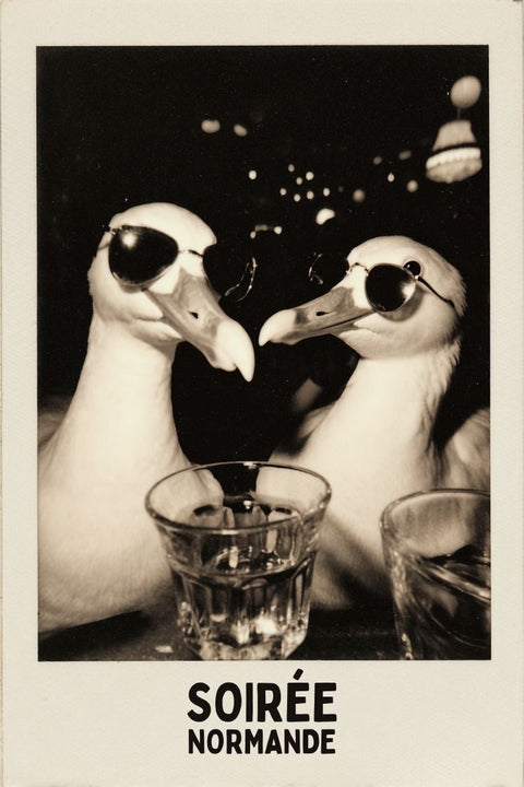 Affiche, Poster, Drôle, Rave Party, Normandie, Mouette, Humour, Fête, Nightlife, Décoration