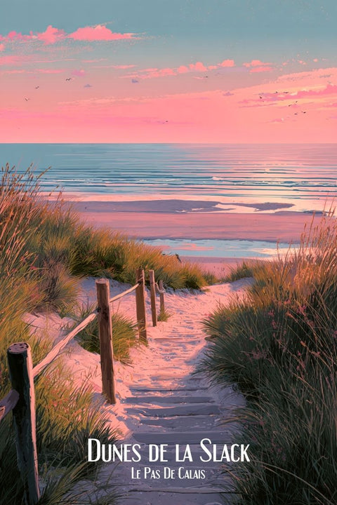 Affiche Dunes de la Slack - Tendance esthétique bord de mer