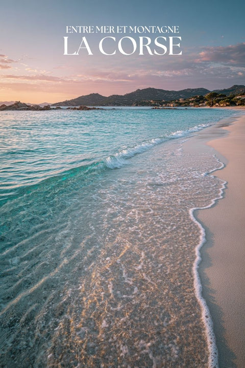 Affiche Corse - Plage turquoise paradisiaque