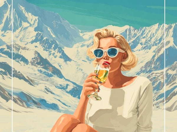 Luxe, Art Design, Tableau, Affiche, Femme, Alpes, Découverte, Produit, Design, Contemporain.
