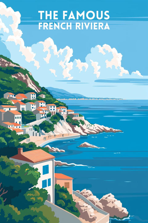 Poster mural vintage french riviera