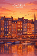 Poster, Vintage, Honfleur, Déco, Murale, Idéale, Image, Affiche, Rétro, Design