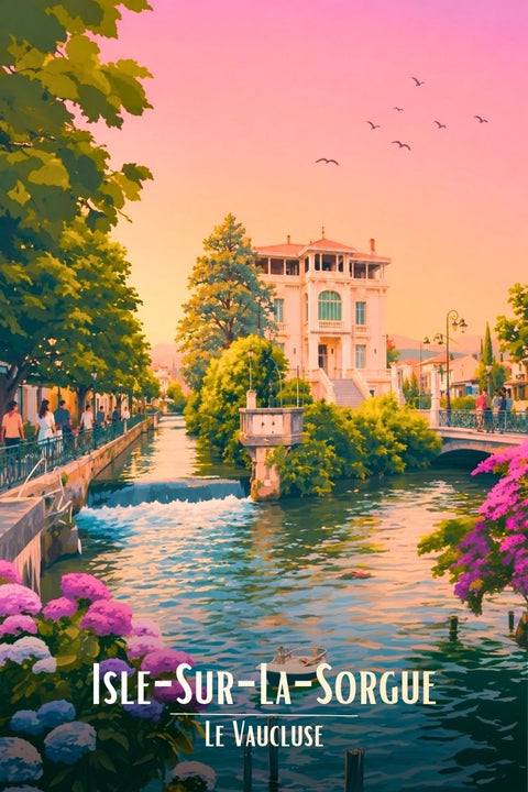 Affiche Isle sur la Sorgue - Rétro vintage et déco