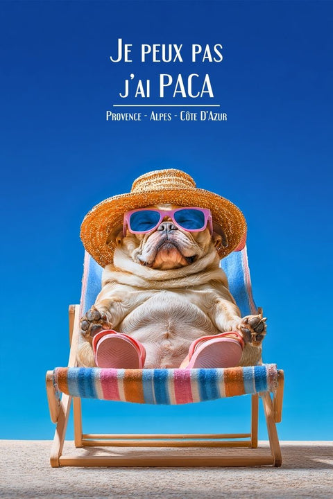 Affiche, Drôle, "Je Peux Pas J'ai Paca", Cadeau, Idéal, Retraités, Humour, Décoration, Mural, Francophone.