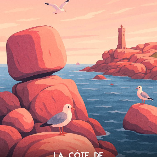 Côte, Granit Rose, Joyau, Breton, Poster, Découverte, Tourisme, Paysage, Bretagne, Photographie.