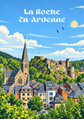 affiche, poster, La Roche-en-Ardenne, Ardennes, Wallonie, Belgique, objet souvenir, idée déco, décoration murale, cadeau