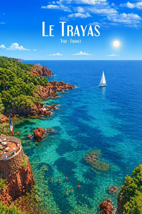 Affiche Le Traya Calanque - Corniche d'Or mer Méditerranée.