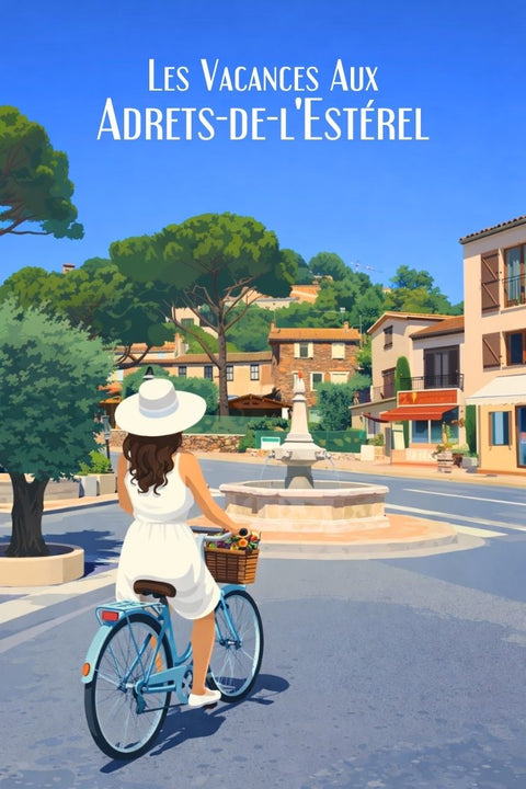 Les Vacances, Adrets-de-l'Estérel, Poster, Idée Cadeau, Acheter, Paysage, Décoration, Inspiration Voyage, Souvenir, Art Mural.