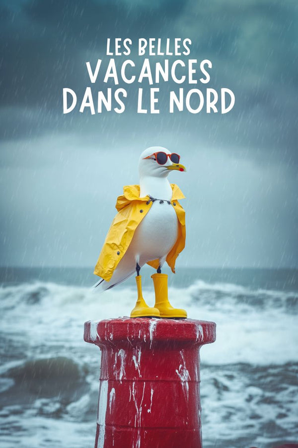 Affiche, Poster, WC, Design Unique, "Les Belles Vacances", Décoration, Toilettes, Imprimé, Murale, Art.