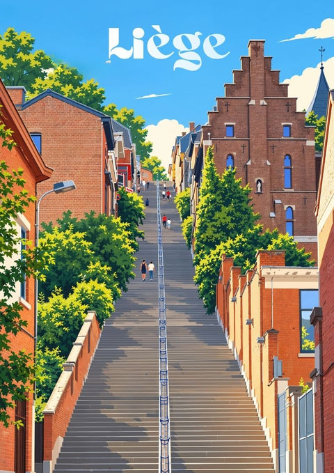 affiche, poster, Liège, Wallonie, Belgique, décoration murale, déco tendance, à offrir, idée cadeau, souvenir