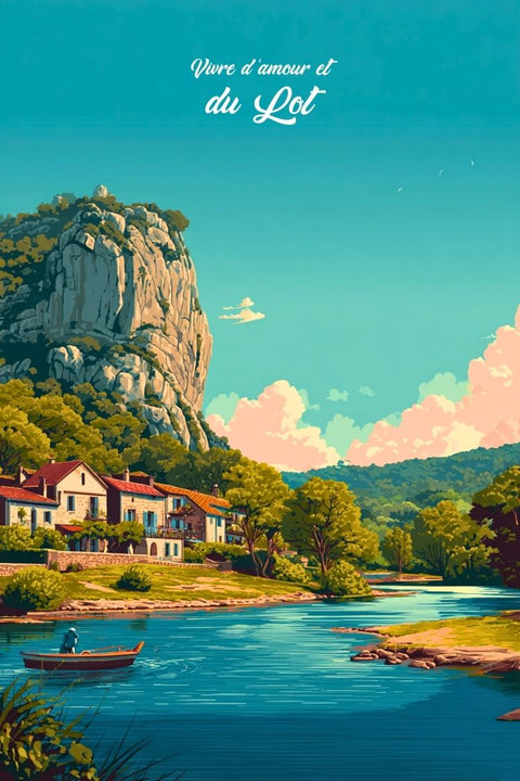 Rivière Bleue, Poster, Idée Cadeau, Tendance, Famille Proche, Décoration, Design, Art, Esthétique, Mural