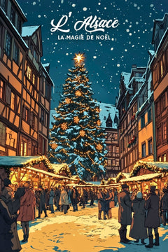 Affiche Poster Vintage Alpes Montagne Illustration Retro Editions André