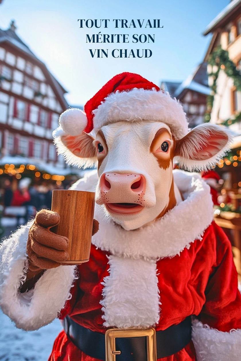 Affiche humoristique Alsace – Tout travail mérite son vin chaud