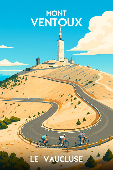 Affiche, Vintage, Retro, Mont Ventoux, Déco, Murale, Unique, Design, Art, Décoration intérieure.