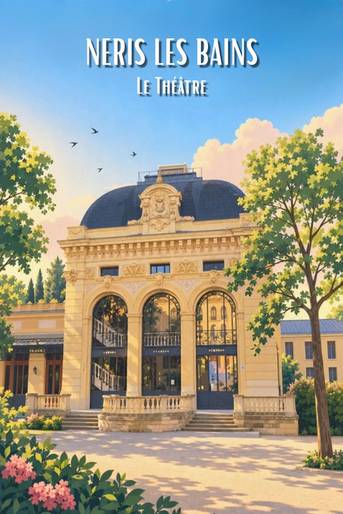 Affiche NERIS LES BAINS Théâtre Vintage