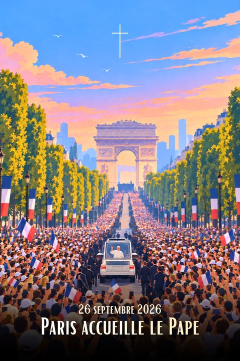 Affiche collector du Pape à Paris - 26 septembre 2026
