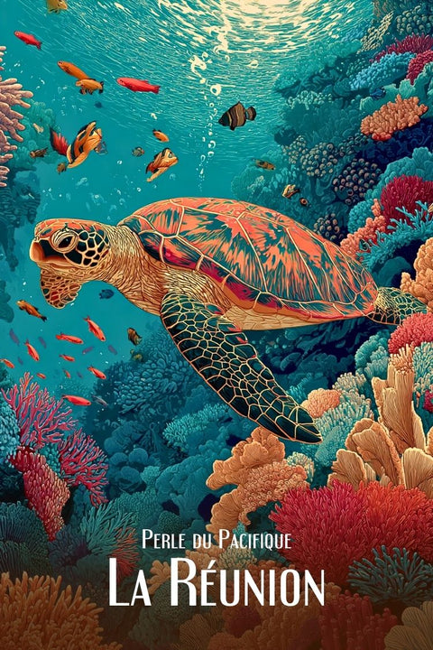 Affiche, Poster, Perle du Pacifique, La Réunion, Sous-marine, Décoration, Murale, Imprimé, Photographie, Aquatique.
