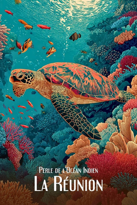 Affiche La Réunion - Paradis sous-marin exotique