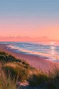 Éblouissante, Affiche, Coucher de Soleil, Plage, Normandie, Décoration, Murale, Paysage, Nature, Relaxation.