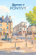Poster, Unique, Pontivy, Place Martray, Idée Cadeau, Illustration, Pastel, Décoration, Art, Design