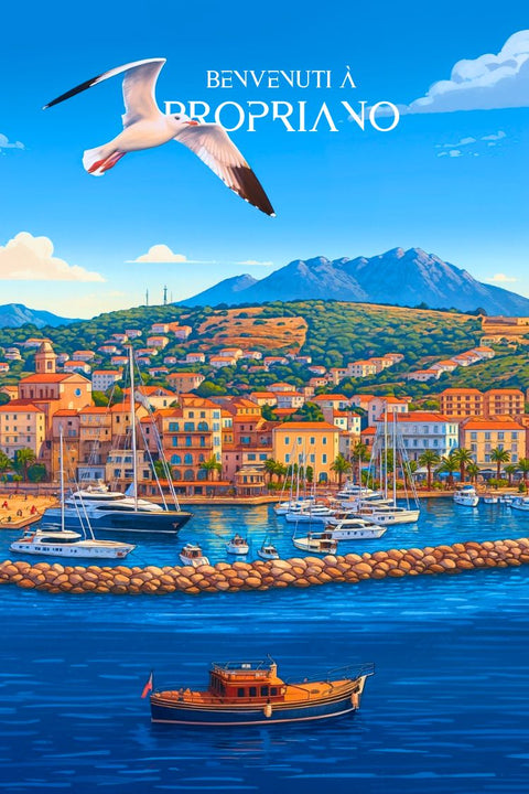 Affiche, Poster, Propriano, Décoration, Vintage, Rétro, Unique, Murale, Iconographie, Imprimé.