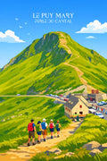 Affiche, Originale, Puy Mary, Cantal, Randonnée, Vue, Magnifique, Tourisme, Paysage, Montagne.