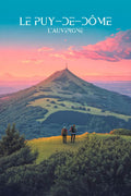 Poster, Puy de Dome, Cadeau, Parfait, Auvergne, Illustré, Souvenir, Décoration, Voyage, Paysage
