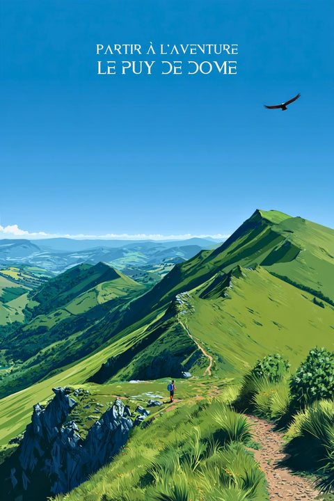 Affiche, Minimaliste, Puy de Dome, Déco, Salon, Cuisine, Chambre, Design, Murale, Art.