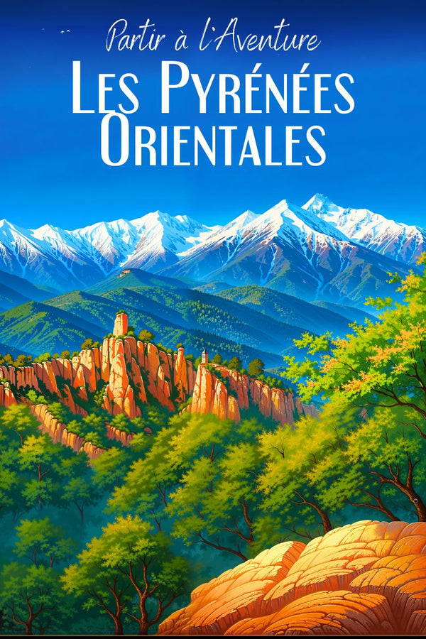 Affiche, Vintage, Pyrénées Orientales, Déco, Murale, Tendance, Design, Esthétique, Rétro, Maison.