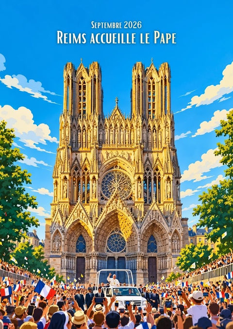 Affiche Reims - Pape Léon visite papale