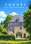 affiche, poster, Sahurs, Normandie, Seine-Maritime, Seine, village, souvenir, décoration murale, idée cadeau