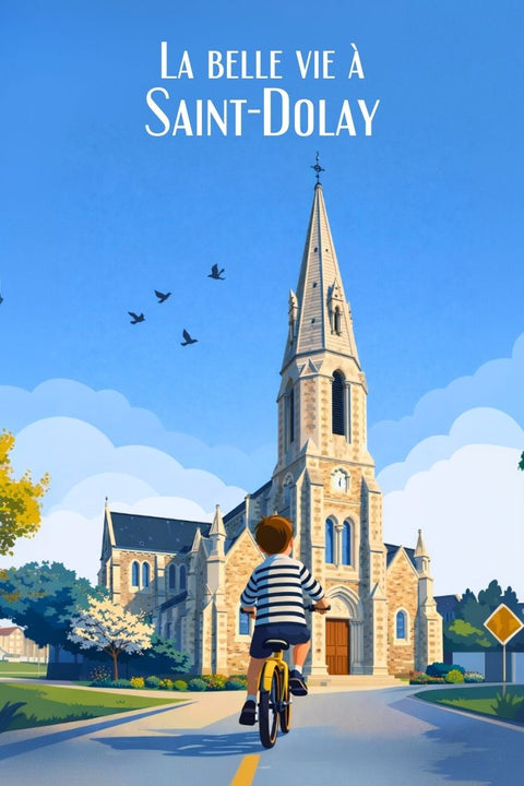 Affiche, Poster, Saint Dolay, Illustration, Déco, Incontournable, Mural, Art, Design, Intérieur.