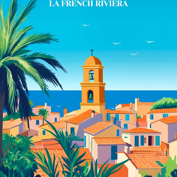 Affiche Vintage Saint-Tropez Rétro Déco Murale Côte d’Azur