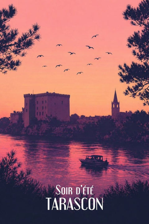 Affiche Soir d'été Tarascon - Rétro vintage