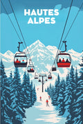 Poster à Gratter Des Stations De Ski - Carte Des Stations Des Alpes à Gratter - Souvenir Montagne