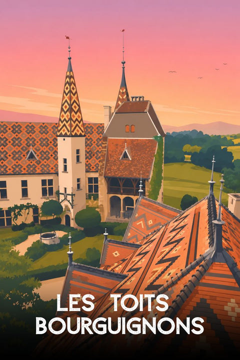 Affiche Toits Bourguignons - Déco Vernissée Bourgogne