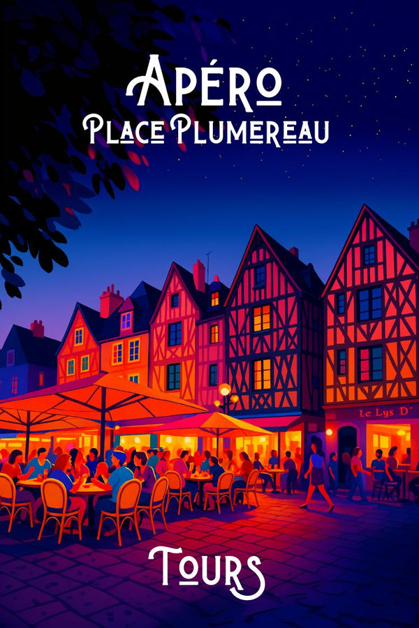 Art de Nuit, Affiche, Design, Moderne, Apéro, Bar, Tours, Design Graphique, Décoration Murale, Nightlife.