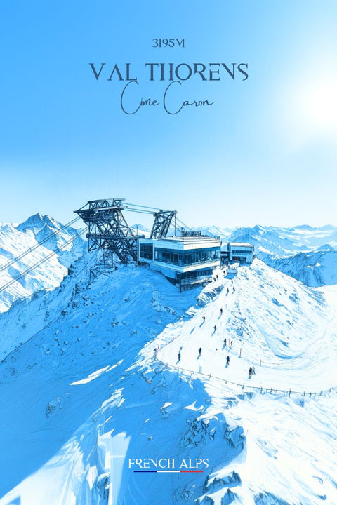 Val Thorens, Cime Caron, Déco, Ski, Téléphérique, Poster, Unique, Montagne, Neige, Décoration Murale