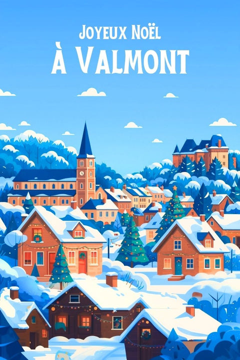 Affiche, Poster, Valmont, Hiver, Magie, Noël, Décoration, Mural, Design, Cadeau.