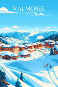 Affiche, Poster, Valmorel, Deco, Tendance, Fans, Ski, Moderne, Design, Montagne