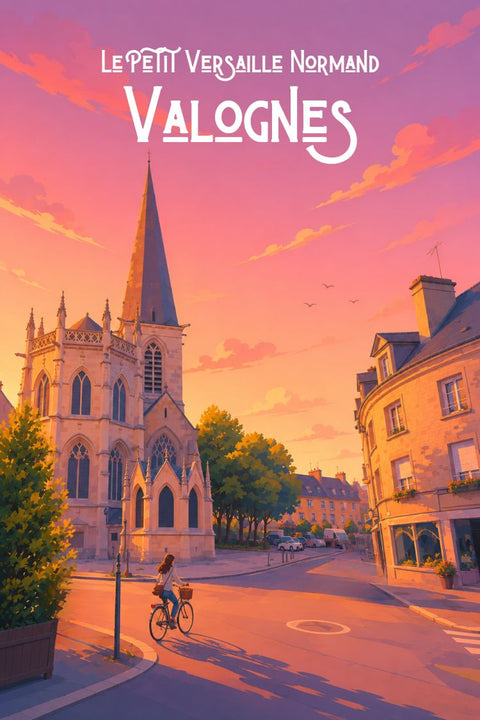 Affiche Valognes - Retro vintage Versailles Soleil